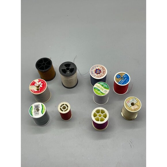 10 spools of polyester thread varying colors red white and sizes READ - Picture 2 of 6